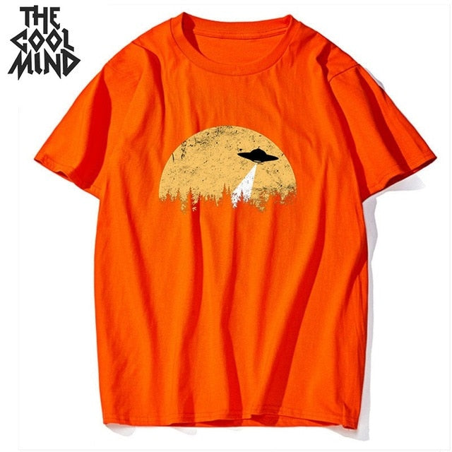 COOLMIND short sleeve 100% cotton cool space men T shirt casual summer loost men tshirt cool o-neck t-shirt male men tee shirt