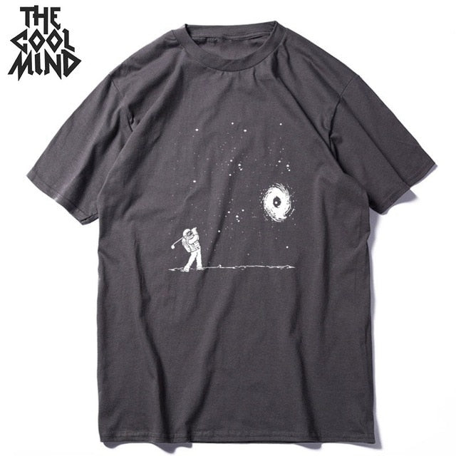 COOLMIND short sleeve 100% cotton cool space men T shirt casual summer loost men tshirt cool o-neck t-shirt male men tee shirt