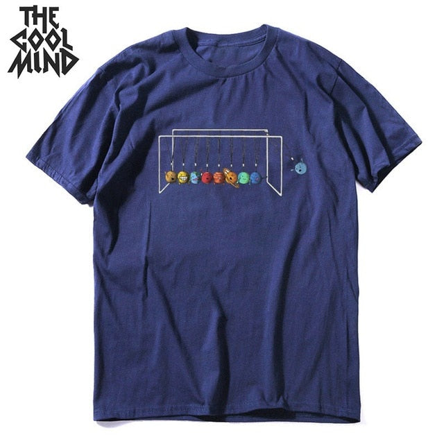 COOLMIND short sleeve 100% cotton cool space men T shirt casual summer loost men tshirt cool o-neck t-shirt male men tee shirt