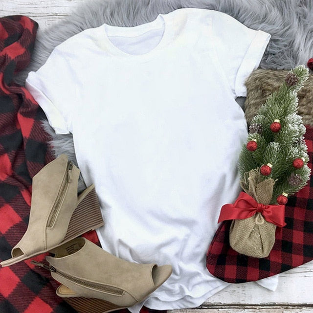 White Hipster Suitable All Seasons Tshirt Tops Clothing New Santa Claus T Shirt Women Fashion Merry Christmas Harajuku T-shirt
