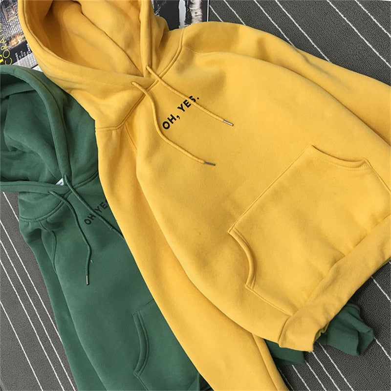 Oh yes Hoodies Sweatshirts 2019 Women Casual Kawaii Harajuku Fashion Punk for Girls Clothing European Tops Korean